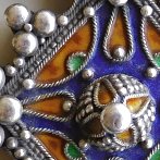 Moroccan silver enamel amulet