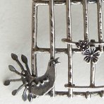 Mexico silver birdcage pendant