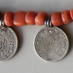 Coral beads Indian coins