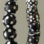 spotted black beads Venetian