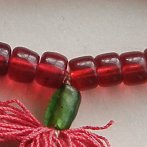 Chinese red glass beads