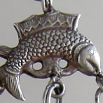 antique silver fish with pendants