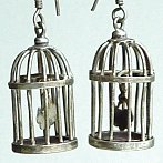 silver birdcage earrings