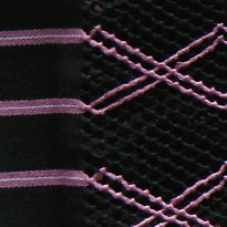 black/pink rebozo Michoacan Mexico