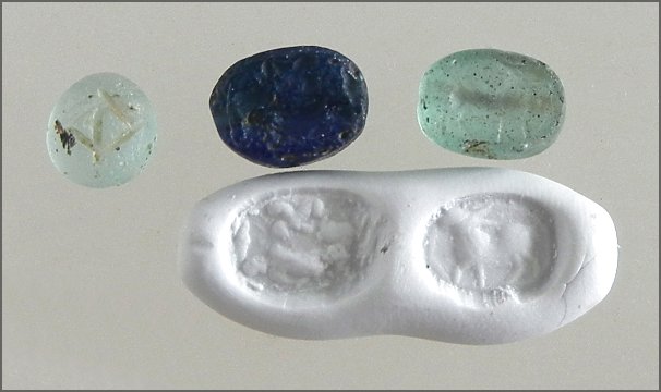 ancient glass stamp seal beads