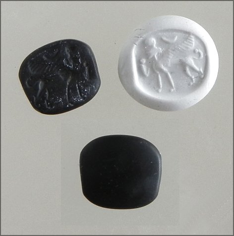 ancient stamp seal glass bead