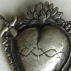 vintage Mexican heart pendants