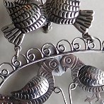 silver Taxco bird earrings