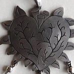 Taxco silver heart pendant